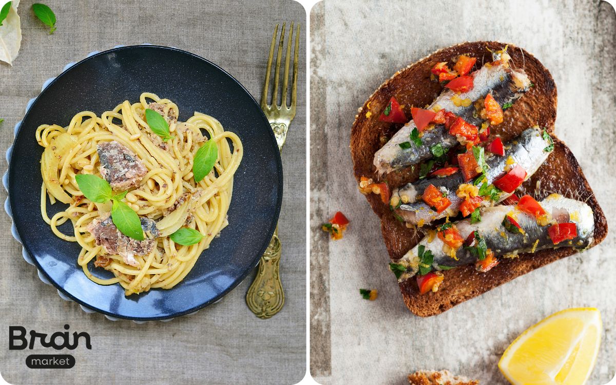 sardinky testoviny a pomazanka